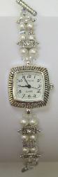 WDD012 - White Freshwater Pearls and Crystals Watch